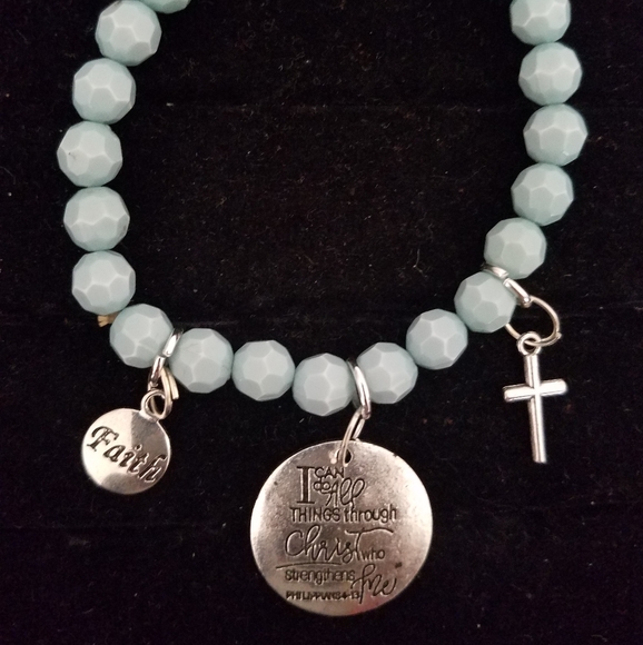 Mint to be inspirational Christian beaded charm br - Picture 4 of 6